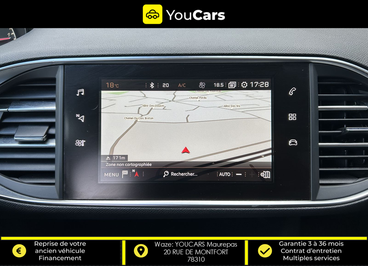 Peugeot 308 TECH EDITION Phase II 1.5 BlueHDi EAT8 130 cv BOITE AUTO - INTERIEUR SEMI CUIR