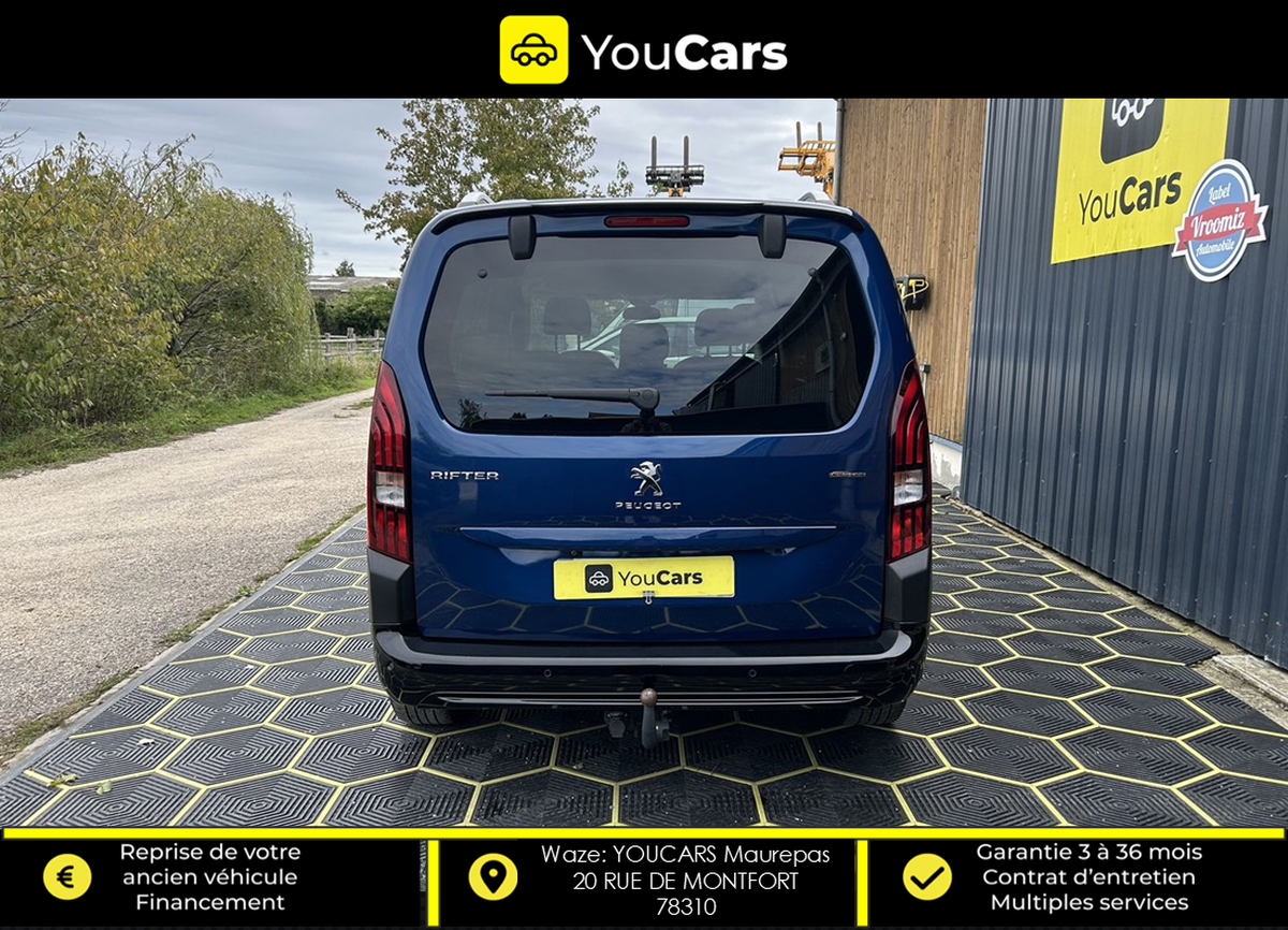 Peugeot Rifter GT LINE 7 PLACES 1.2 EAT8 130 cv BOITE AUTO - ENTRETIEN PSA - CAMERA DE RECUL