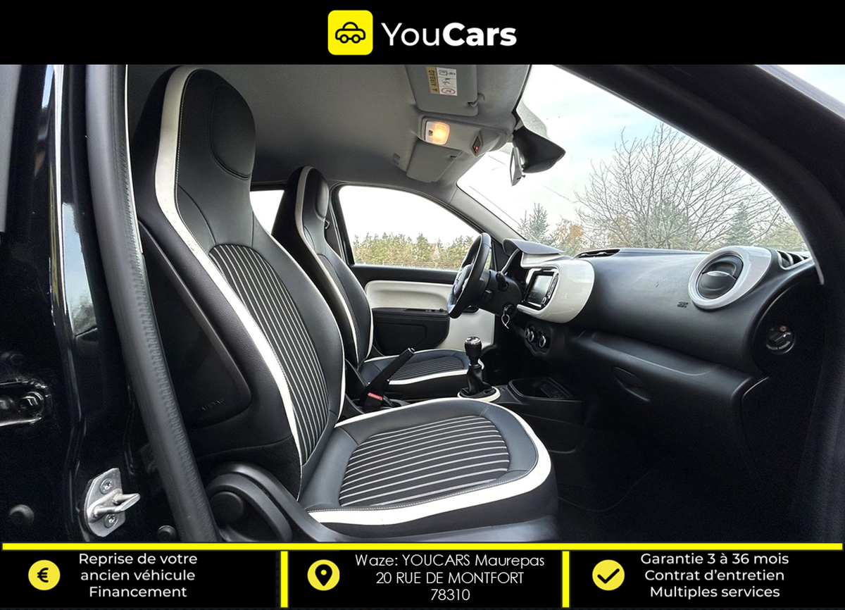 RENAULT Twingo INTENS Phase 2 1.0 SCe S&S 75 cv INTERIEUR SEMI CUIR - CARPLAY - RADAR DE RECUL
