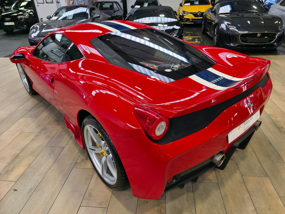 Ferrari 458 SPECIALE 4.5 605 ORIGINE FRANCE // ROSO CORSA /  BANDES NART / HARNAIS A
