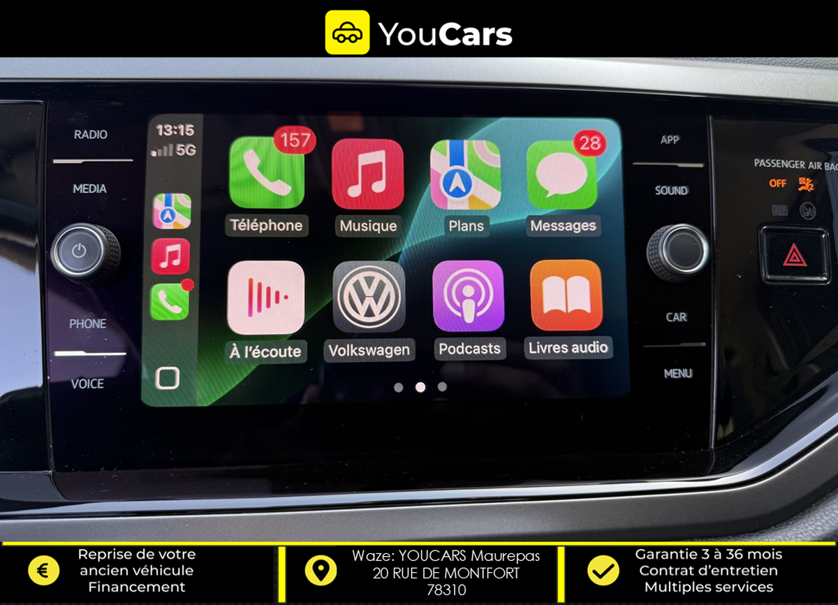 Volkswagen Polo 6 VI 1.0 TSI 12V BMT 95 cv ENTRETIEN COMPLET VOLKSWAGEN / CAMERA DE RECUL / CARPLAY