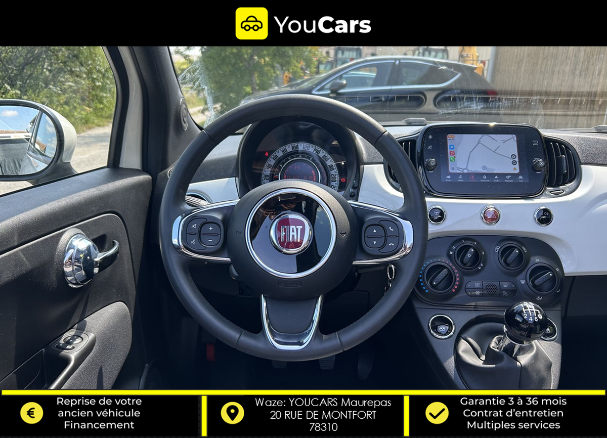 Abarth 500C CABRIOLET lounge Phase 3 1.0 BSG 70 cv 1ER MAIN - ENTRETIEN FIAT - CARPLAY