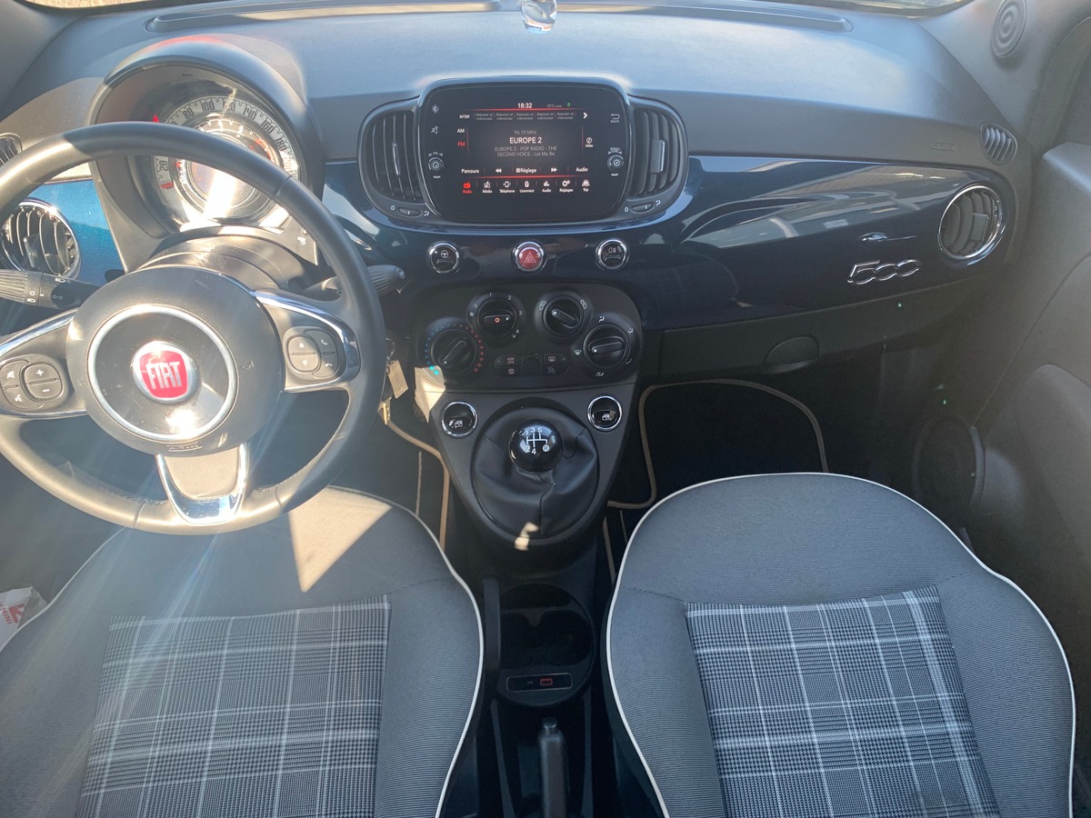 Fiat 500 70 chevaux | Lounge | Régulateur de vitesse | Uconnect | Radar de stationnement arrière