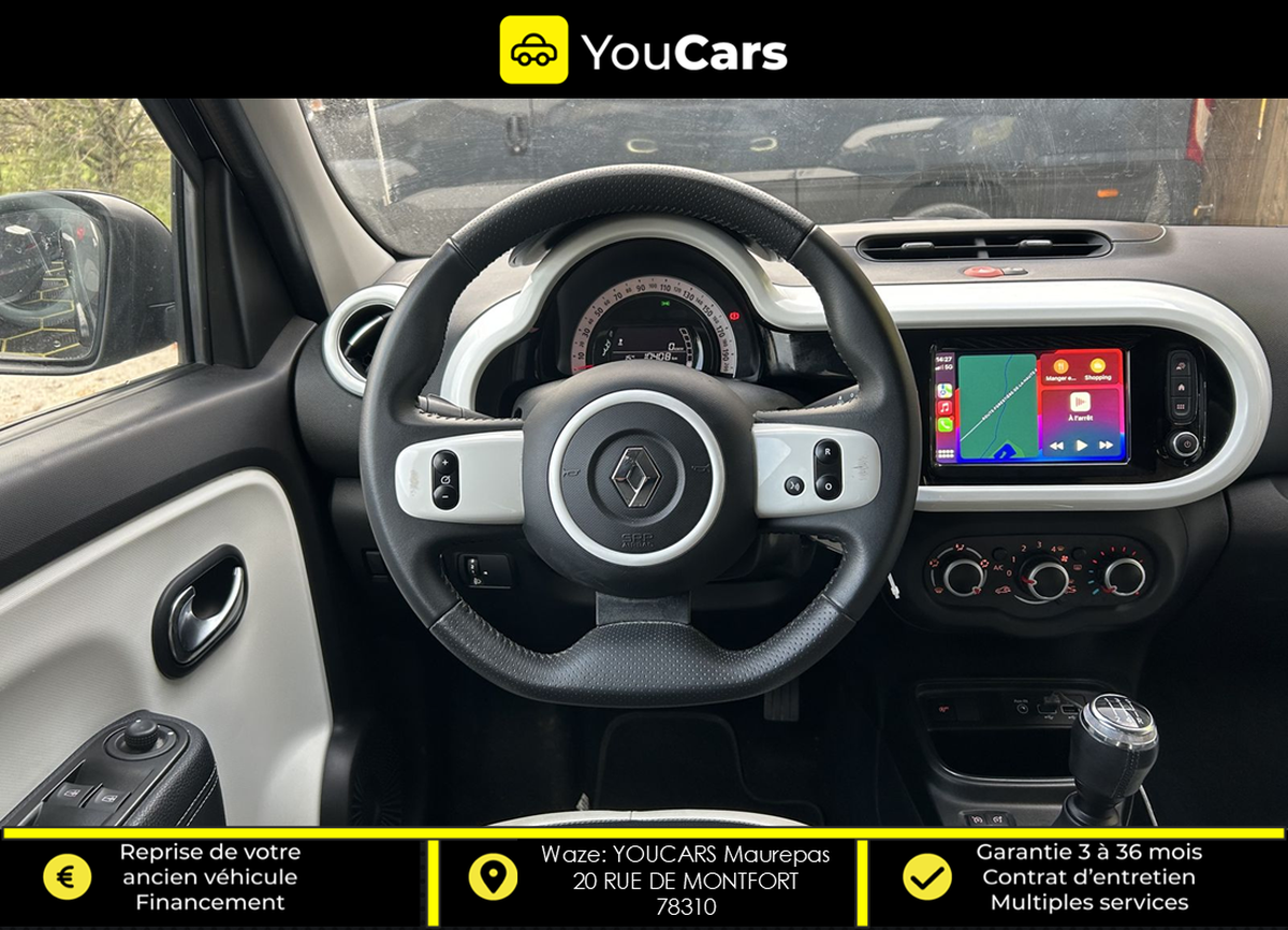 RENAULT Twingo INTENS Phase 2 1.0 SCe S&S 75 cv INTERIEUR SEMI CUIR - CARPLAY - RADAR DE RECUL