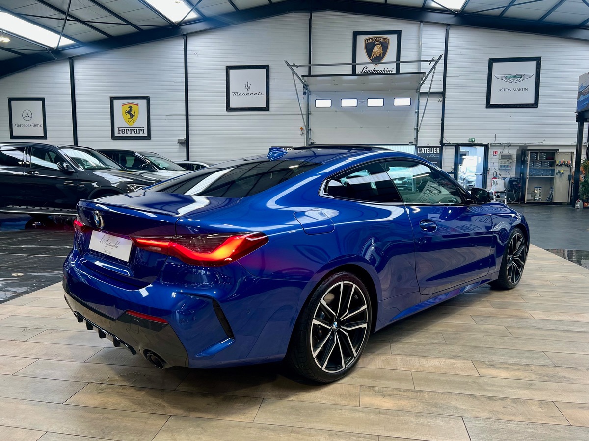 Bmw Série 4 (G22) COUPE 420D 190 M SPORT BVA8 /PORTIMAO BLUE/TOIT PANO/HUD
