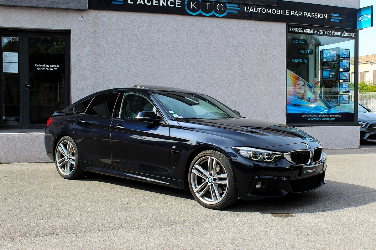 Bmw Série 4 F36 LCI GRAN COUPE 430i 252 ch M SPORT BVA8 + TO / CARBONSCHWARZ / CUIR / ENTRETIEN BMW