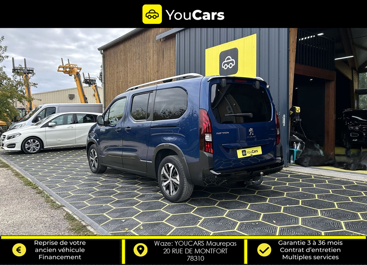 Peugeot Rifter GT LINE 7 PLACES 1.2 EAT8 130 cv BOITE AUTO - ENTRETIEN PSA - CAMERA DE RECUL
