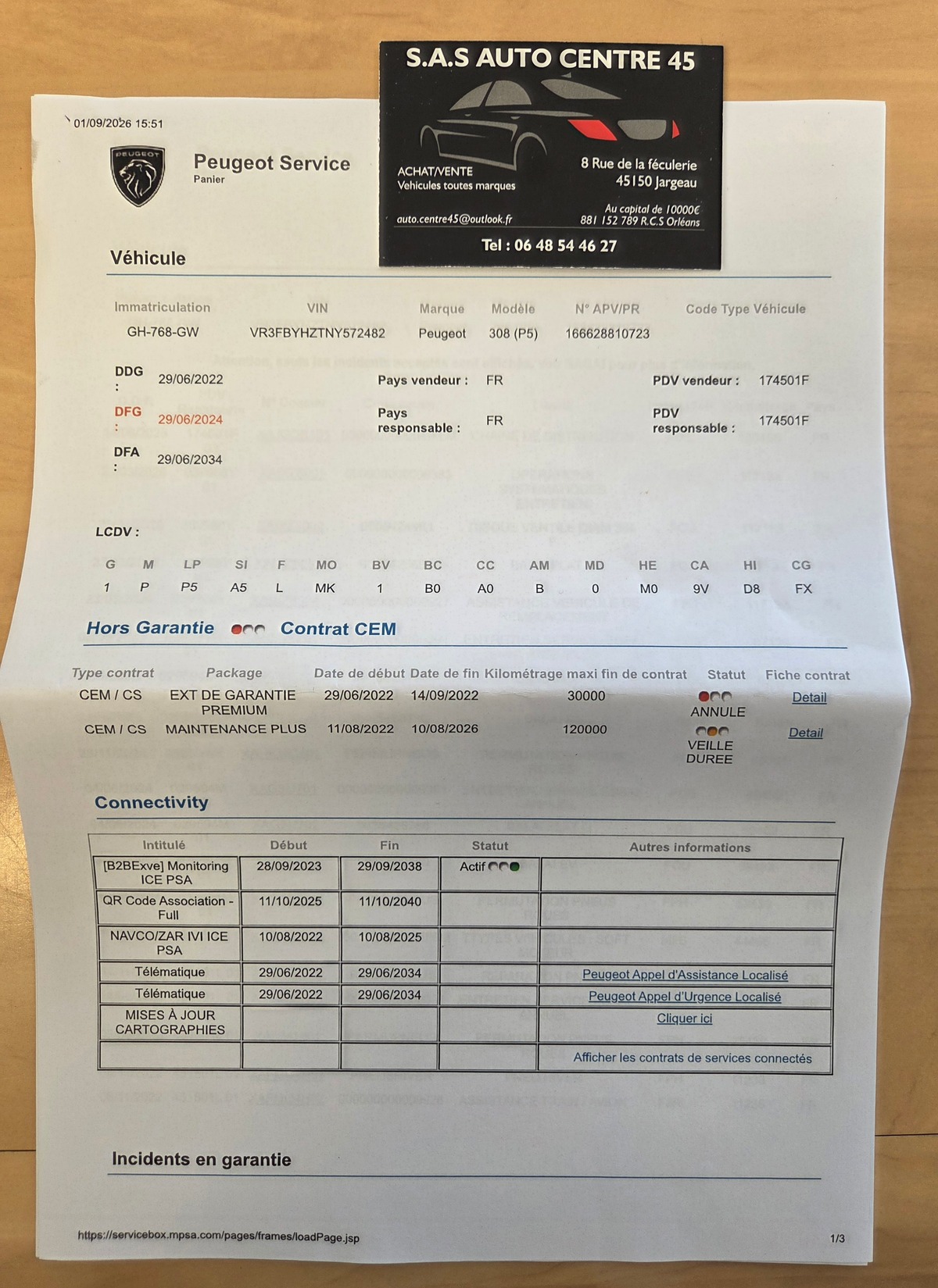 Peugeot 308 1.5 BHDI130CV EAT8  ACTIVE PACK / 1*MAIN / TVA RECUPERABLE  11658.33 HT