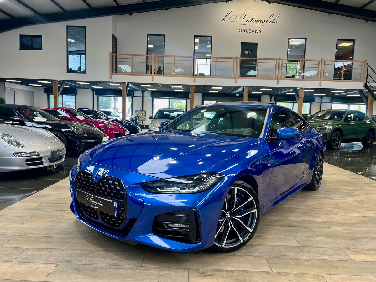 Bmw Série 4 (G22) COUPE 420D 190 M SPORT BVA8 /PORTIMAO BLUE/TOIT PANO/HUD