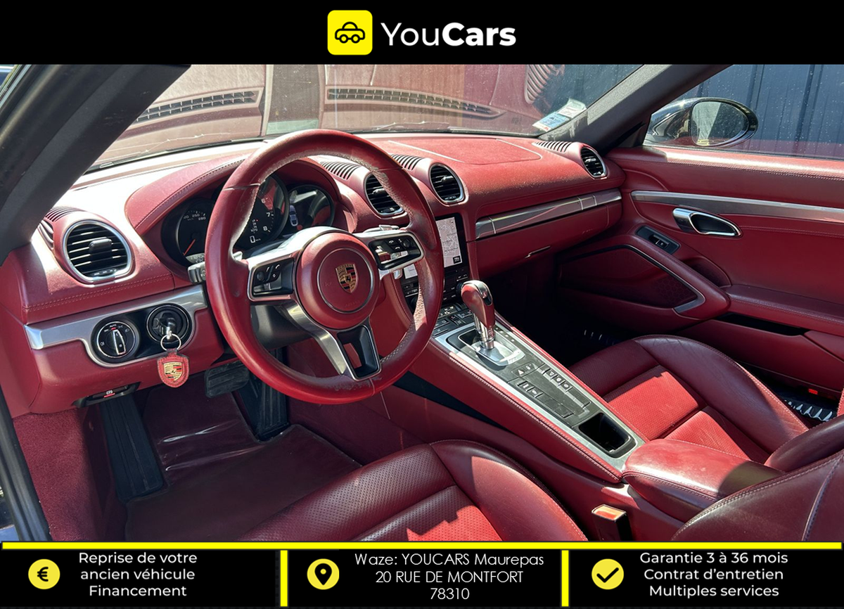 Porsche 718 Cayman 982C 2.0 Ti PDK7 300 cv BOITE AUTO - ENTRETIEN PORSCHE - SIEGES ELECTRIQUES