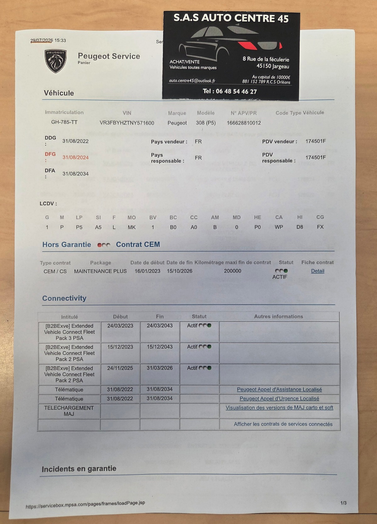 Peugeot 308 1.5 bhdi 130 CV EAT8  ACTIVE PACK / 1* MAIN  SUIVI COMPLET / TVA RECUPERABLE 8741.67 HT