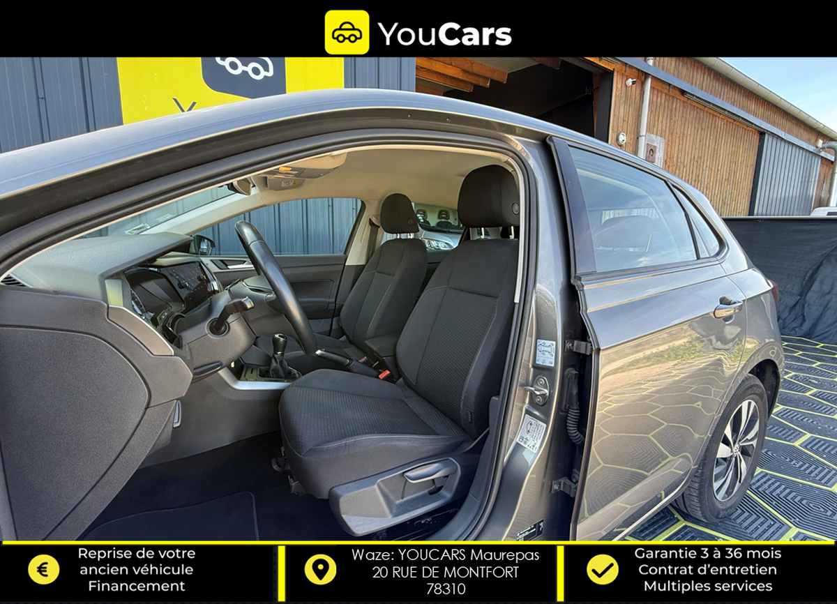 Volkswagen Polo 6 VI 1.0 TSI 12V BMT 95 cv ENTRETIEN COMPLET VOLKSWAGEN / CAMERA DE RECUL / CARPLAY