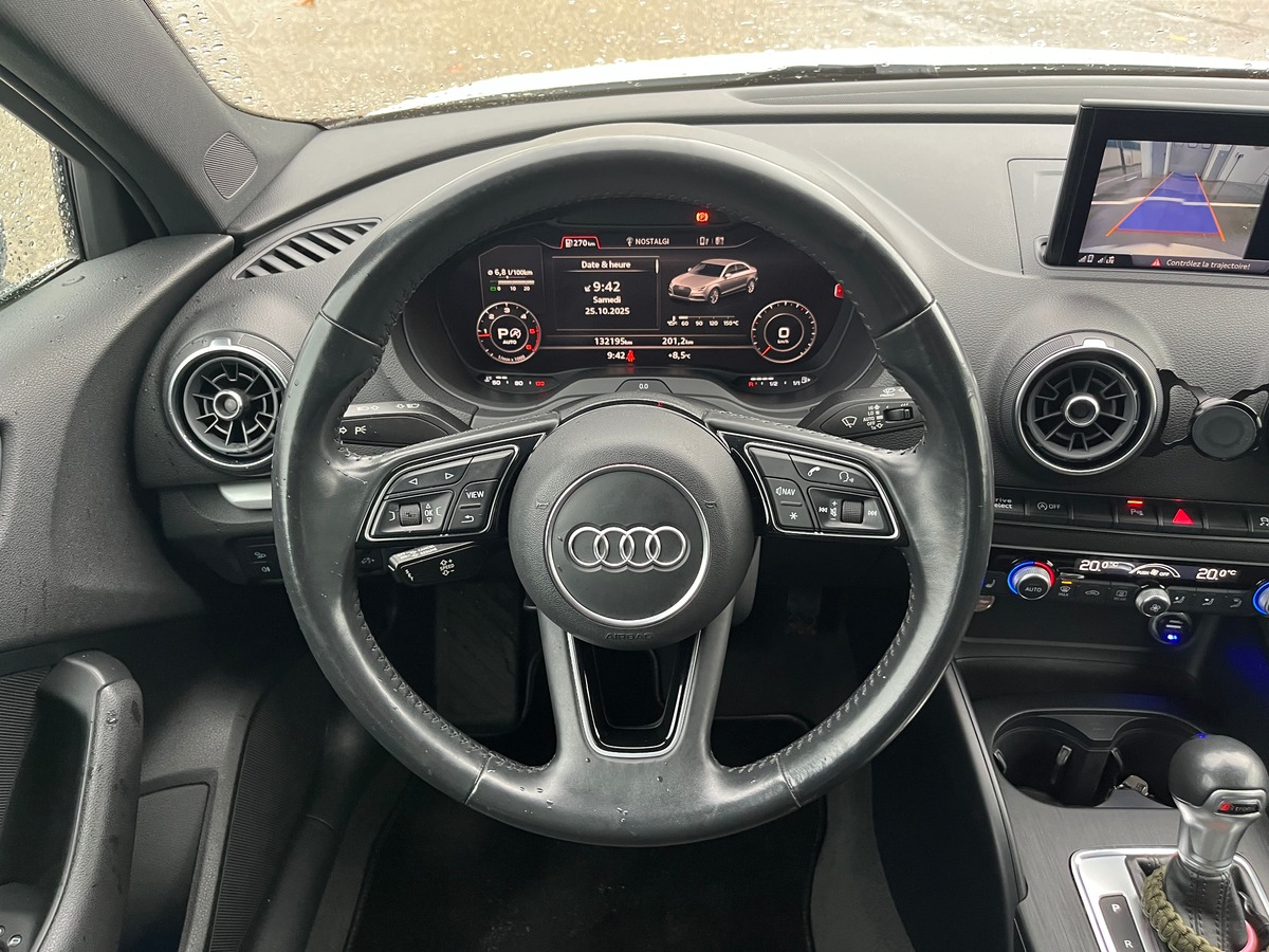 Audi A3 Berline 2.0 150ch BUSINESS DSG, SUIVI COMPLET, VIRTUAL COCKPIT, CAMERA, KEYLESS, REGULATEUR