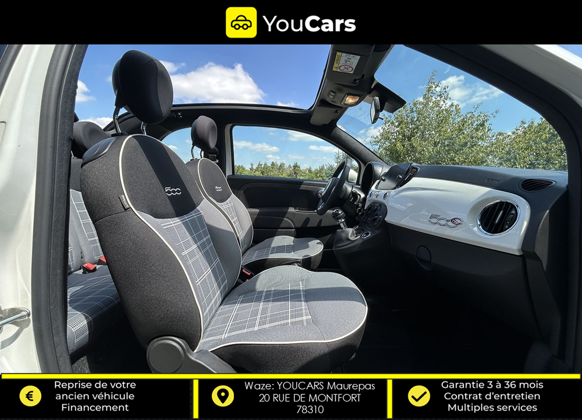 Abarth 500C CABRIOLET lounge Phase 3 1.0 BSG 70 cv 1ER MAIN - ENTRETIEN FIAT - CARPLAY
