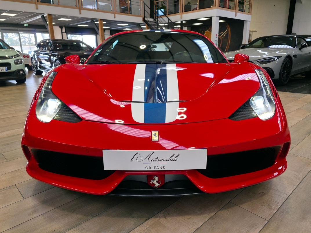 Ferrari 458 SPECIALE 4.5 605 ORIGINE FRANCE // ROSO CORSA /  BANDES NART / HARNAIS A