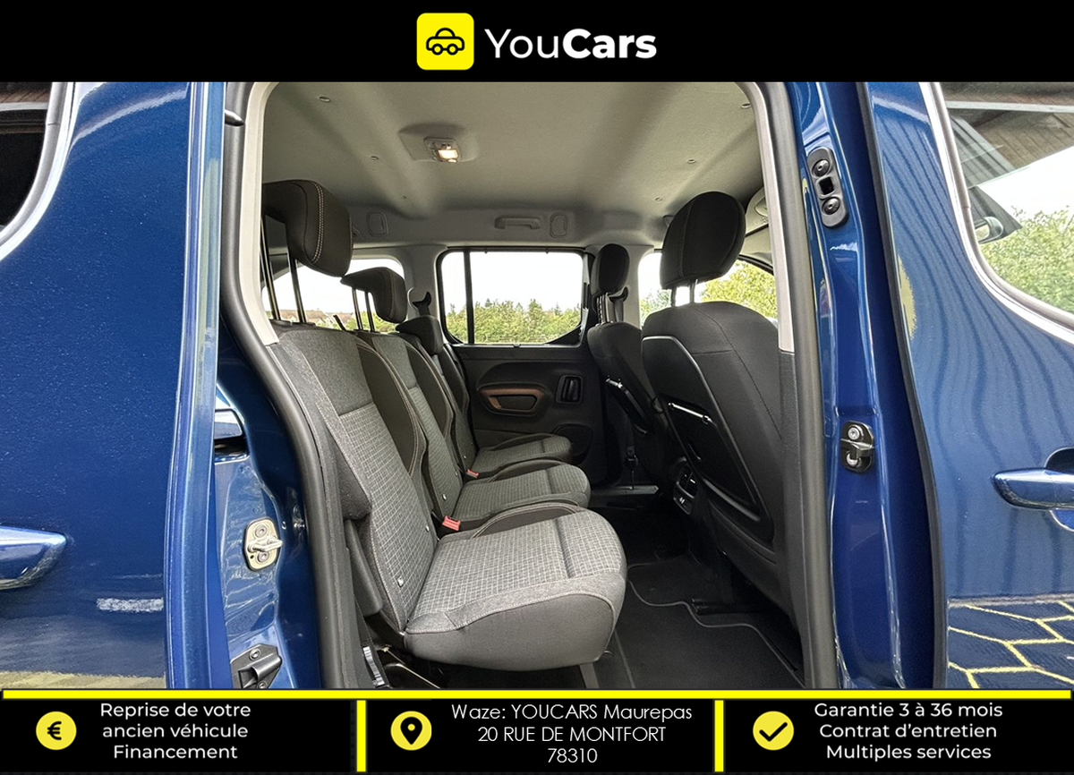 Peugeot Rifter GT LINE 7 PLACES 1.2 EAT8 130 cv BOITE AUTO - ENTRETIEN PSA - CAMERA DE RECUL