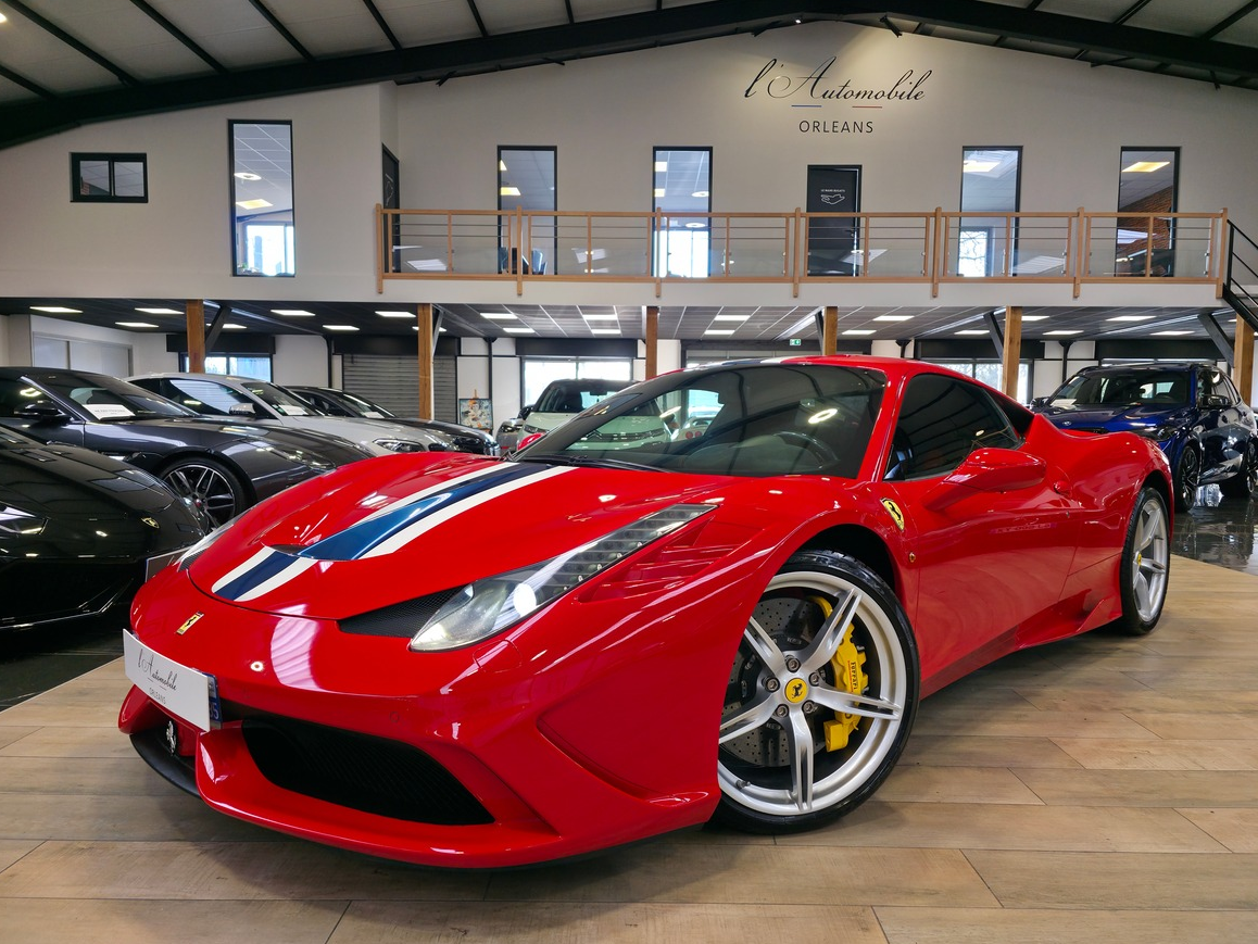 Ferrari 458 SPECIALE 4.5 605 ORIGINE FRANCE // ROSO CORSA /  BANDES NART / HARNAIS A
