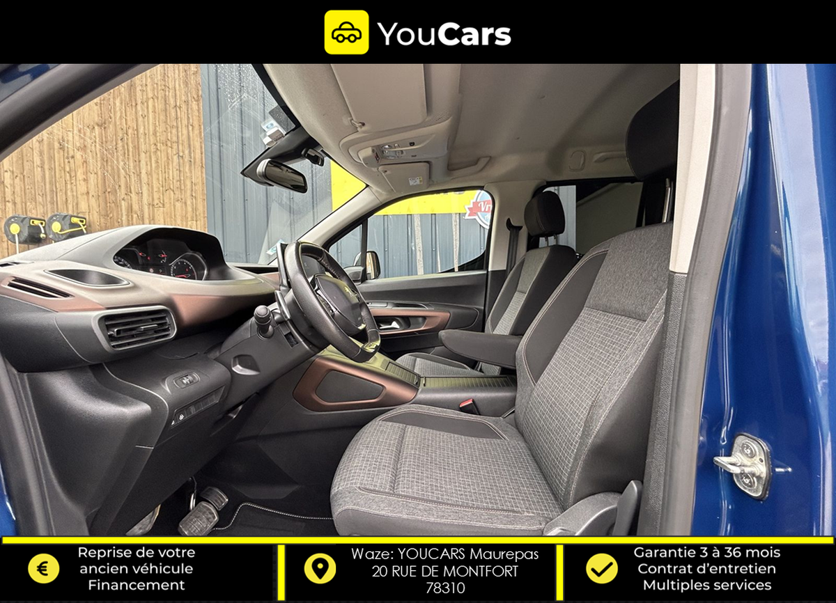 Peugeot Rifter GT LINE 7 PLACES 1.2 EAT8 130 cv BOITE AUTO - ENTRETIEN PSA - CAMERA DE RECUL