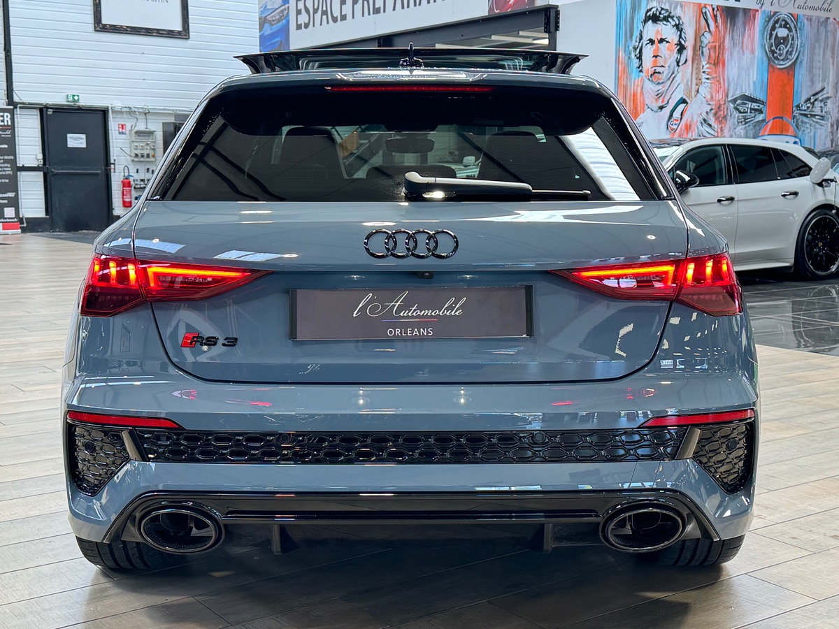 Audi RS3 Sportback 2.5 TFSI QUATTRO 400CH FULL GRIS KEMORA TO/CÉRAMIQUE/CAM PAS DE MALUS