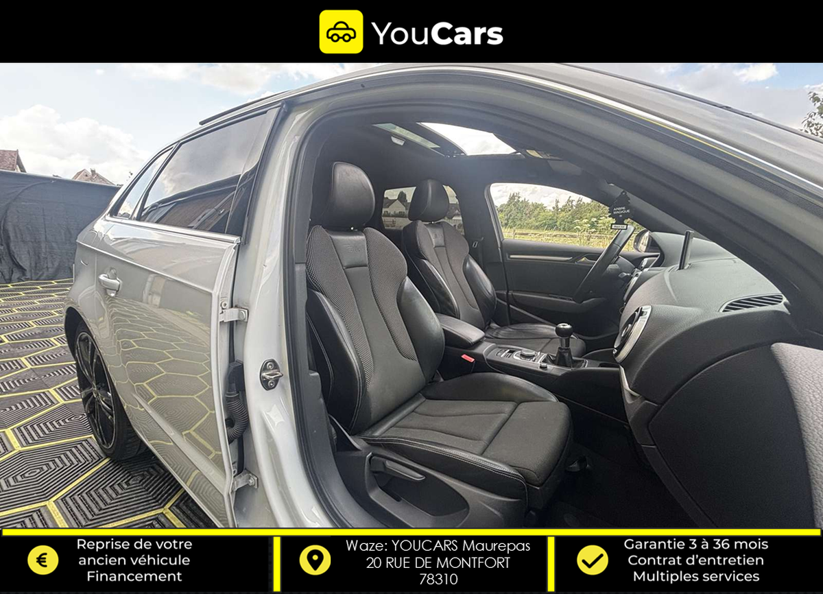 Audi A3 S-LINE Sportback 1.6 TDi S&S 110 cv TOIT OUVRANT ENTRETIEN A JOUR RADAR DE RECUL