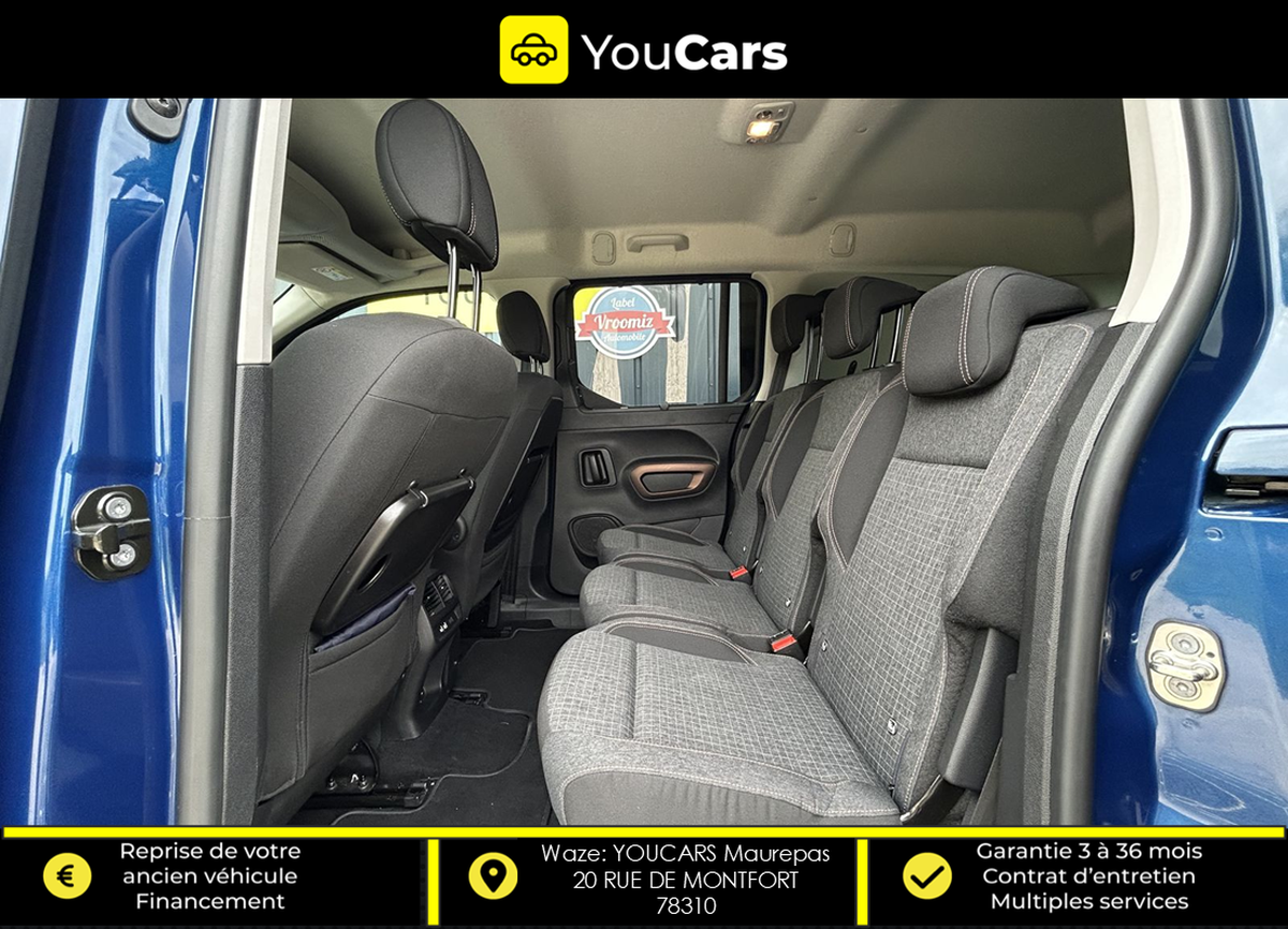 Peugeot Rifter GT LINE 7 PLACES 1.2 EAT8 130 cv BOITE AUTO - ENTRETIEN PSA - CAMERA DE RECUL