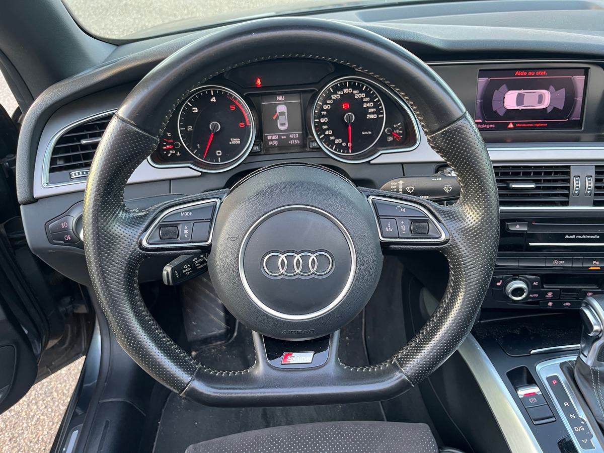 Audi A5 Cabriolet 3.0 V6 245ch S LINE QUATTRO, SUIVI COMPLET, GPS RADAR AVANT/ARRIERE, ATTELAGE