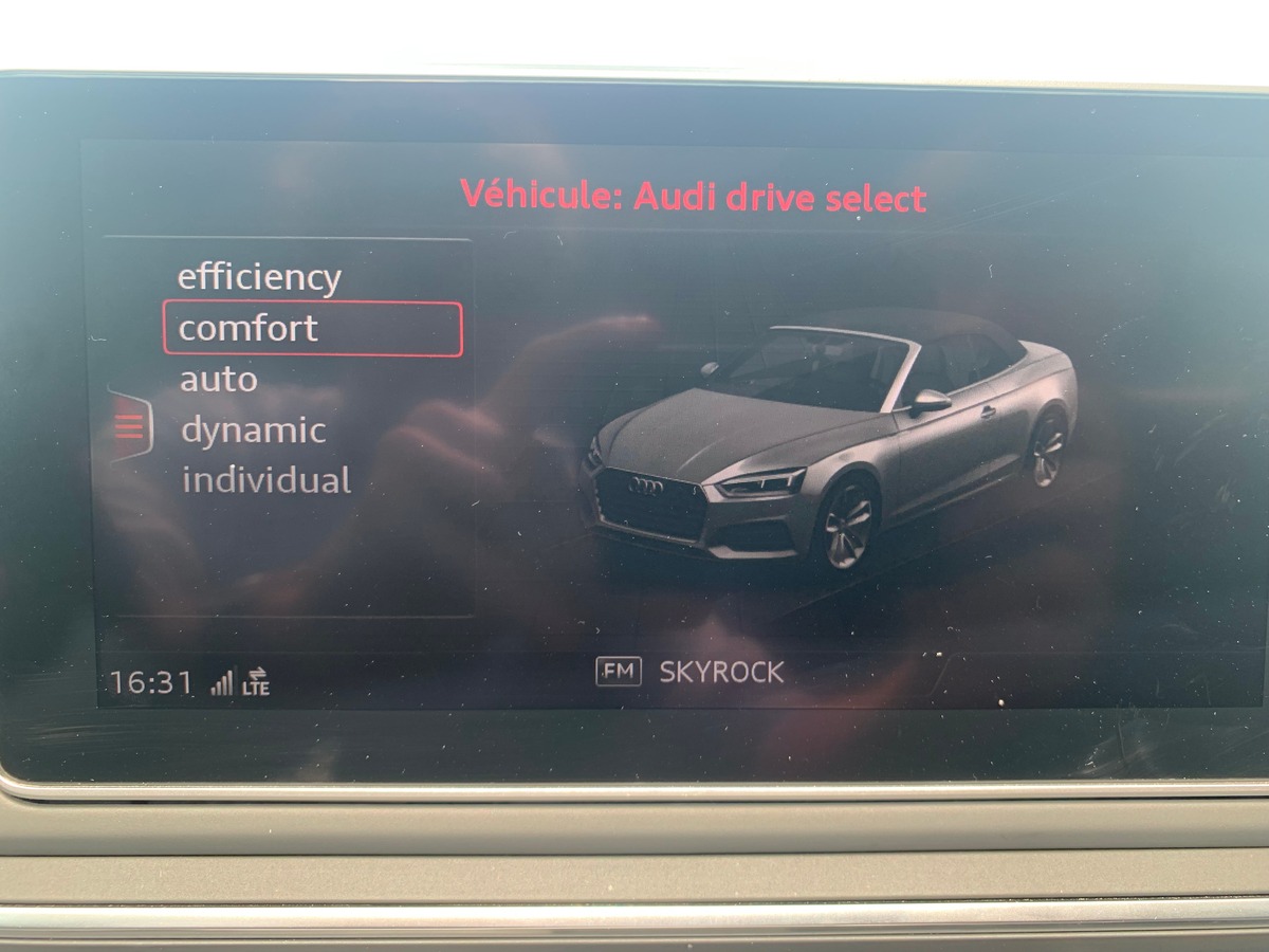 Audi A5 Cabriolet 190 ch | Design Luxe | Caméra de recul | Cuir | Drive select | Régulateur vitesse