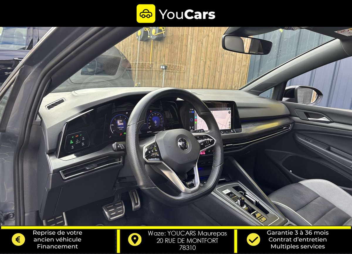 Volkswagen Golf 8 VIII Hatchback GTD 2.0 TDi DSG7 200 cv Boîte auto INTERIEUR CUIR TOIT OUVRANT