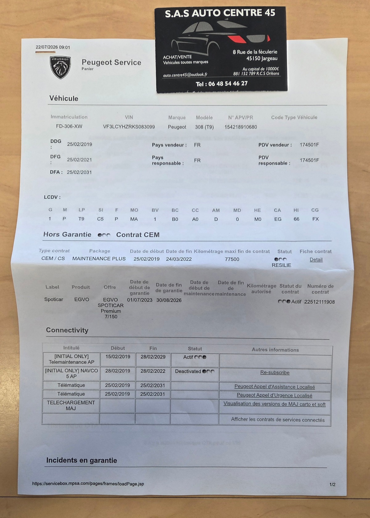 Peugeot 308 SW 1.5 BHDI 130 CV EAT8 PACK ALLURE / TVA RECUPERABLE 8325.00 HT