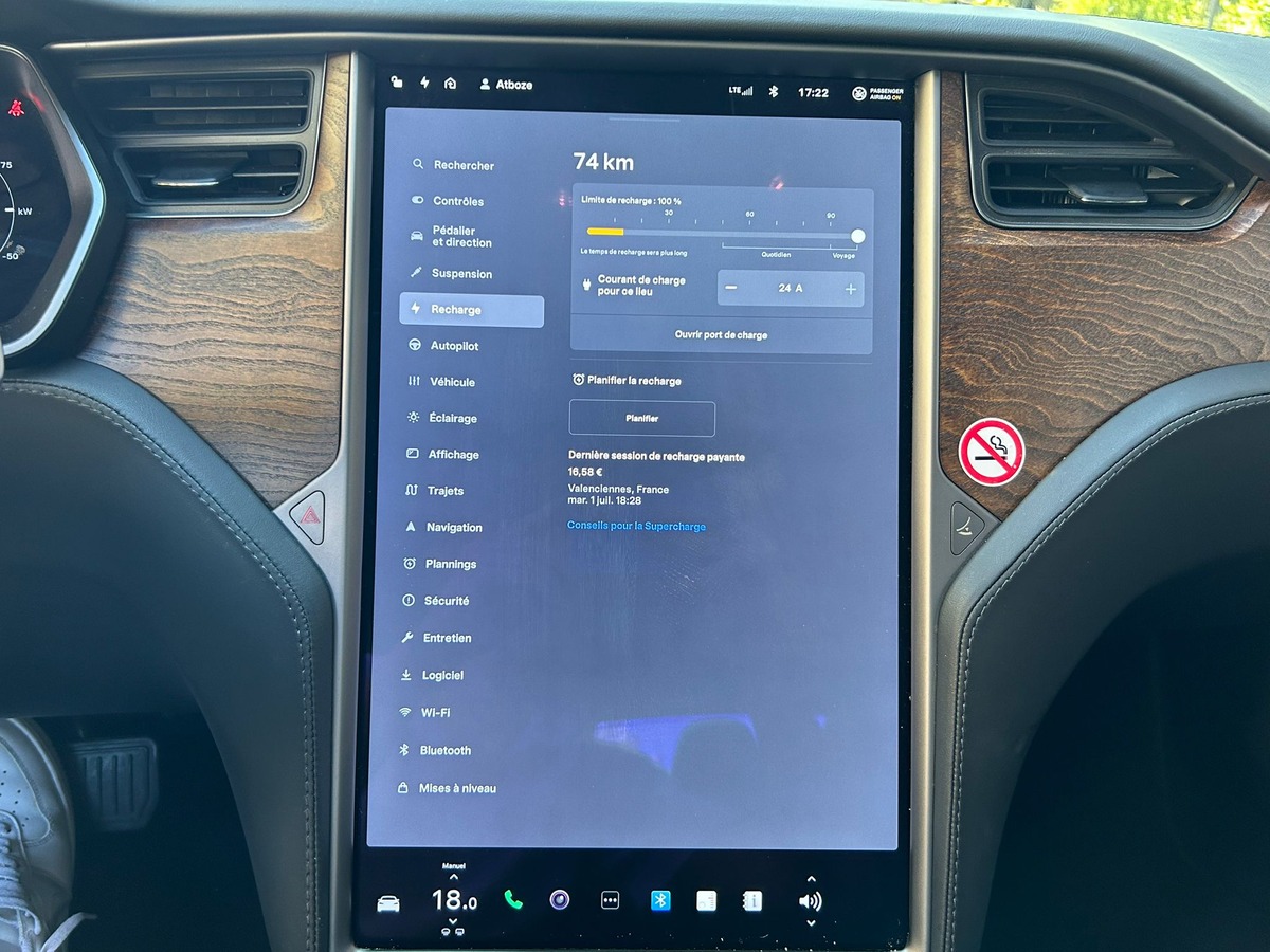 Tesla Model S DUAL MOTORS 612 CH 550 KMS AUTONOMIE FULL OPTIONS