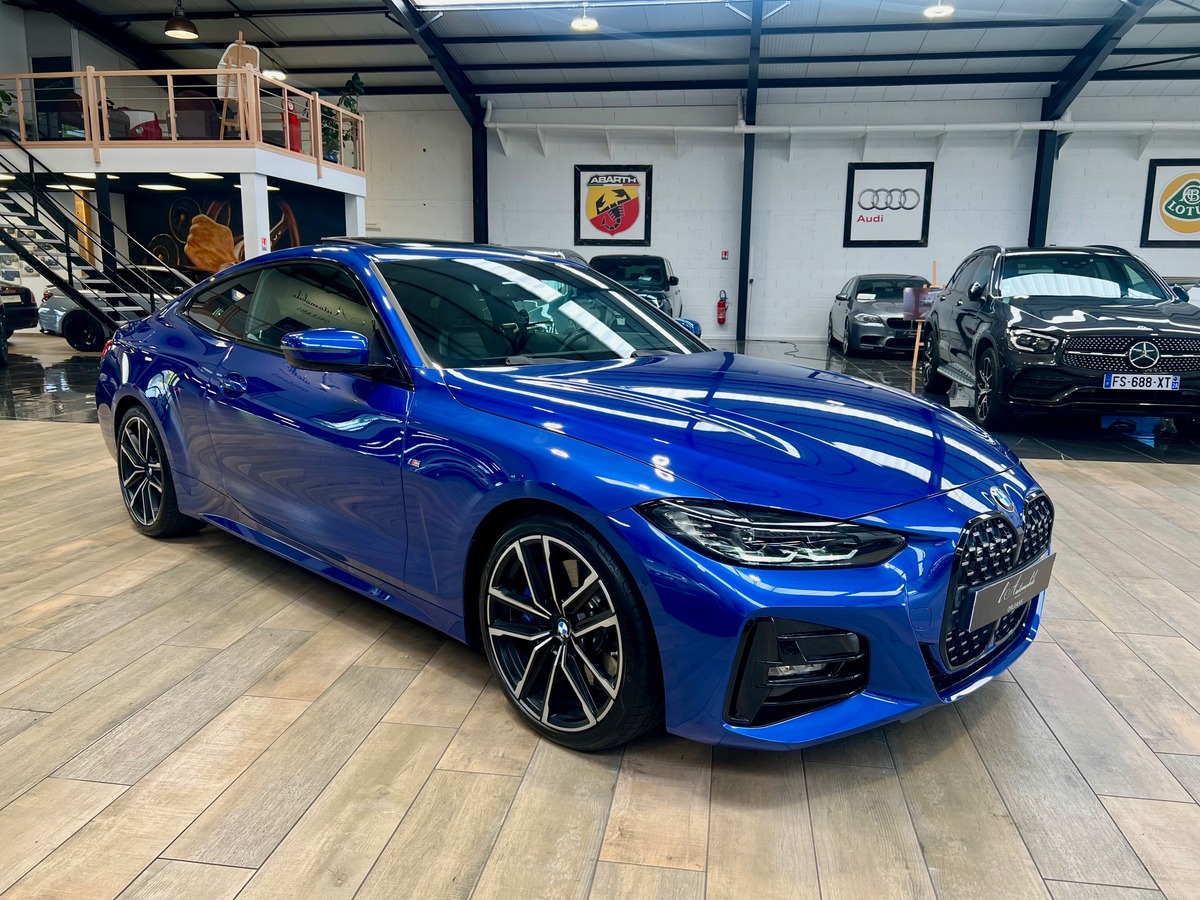 Bmw Série 4 (G22) COUPE 420D 190 M SPORT BVA8 /PORTIMAO BLUE/TOIT PANO/HUD