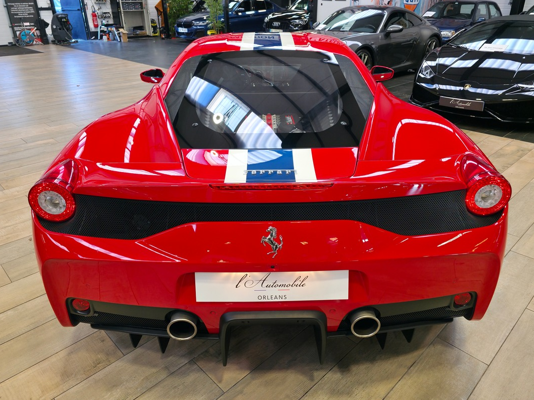 Ferrari 458 SPECIALE 4.5 605 ORIGINE FRANCE // ROSO CORSA /  BANDES NART / HARNAIS A