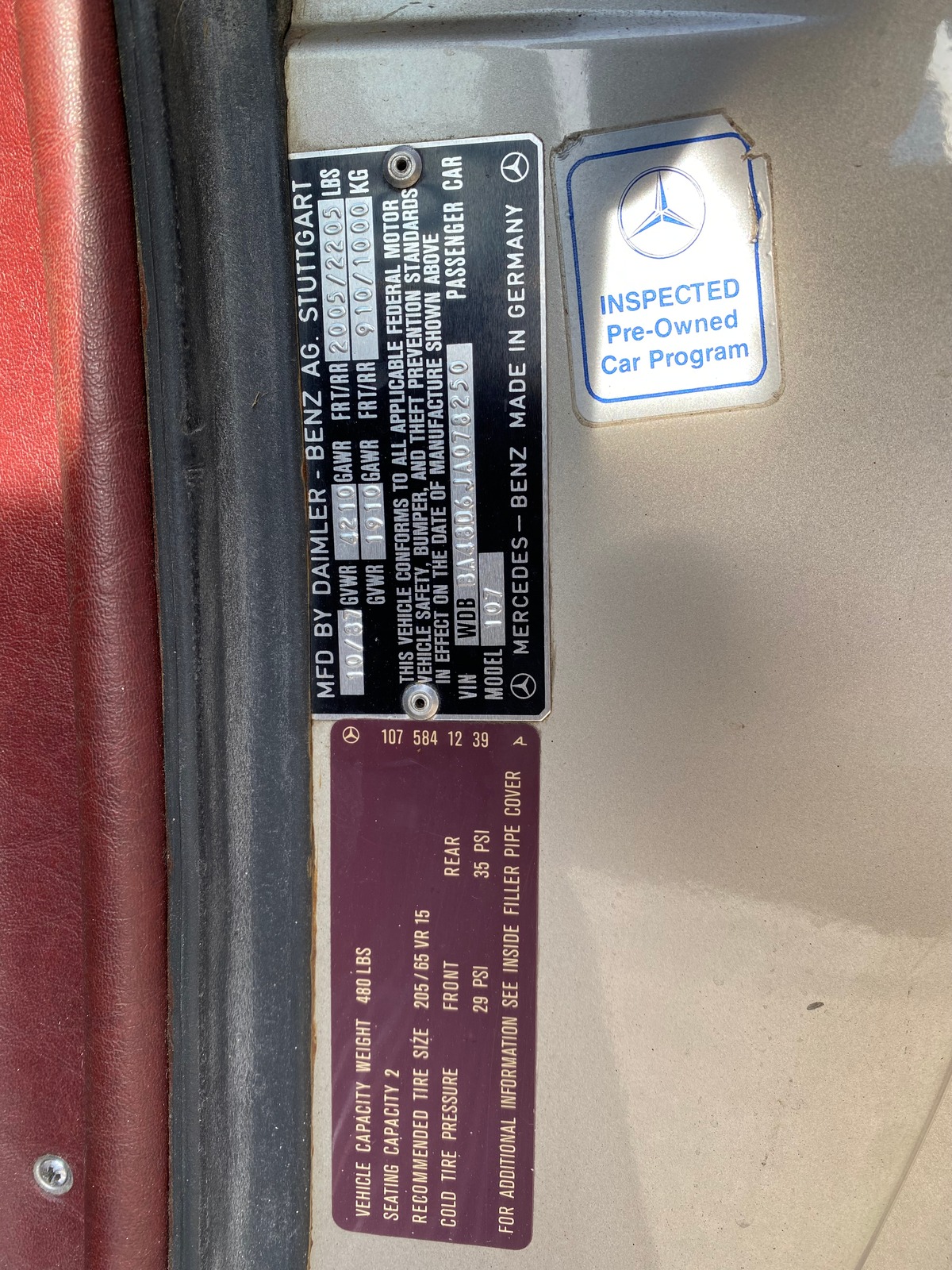 Mercedes-Benz Classe SL 560 v8 cabriolet w 107