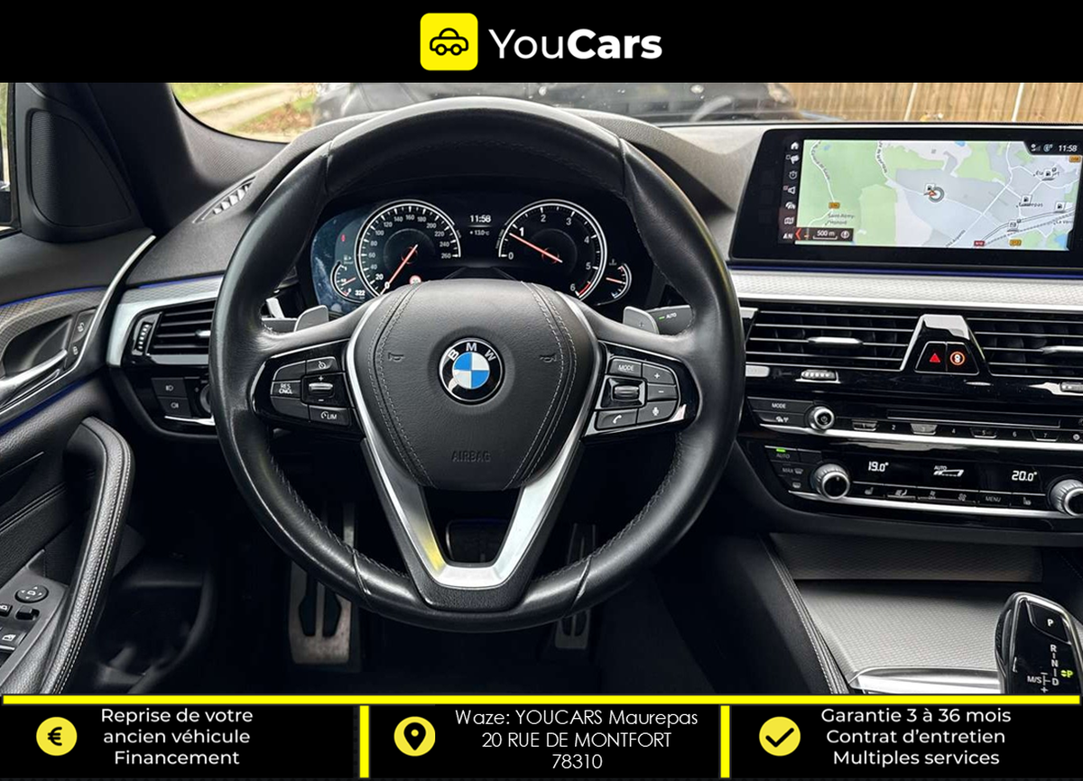 Bmw Série 5 (G30) Berline 530d xDrive 3.0 d Steptronic8 265 cv Boîte auto PACK M ENTRETIEN BMW