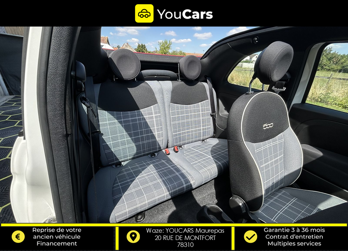 Abarth 500C CABRIOLET lounge Phase 3 1.0 BSG 70 cv 1ER MAIN - ENTRETIEN FIAT - CARPLAY