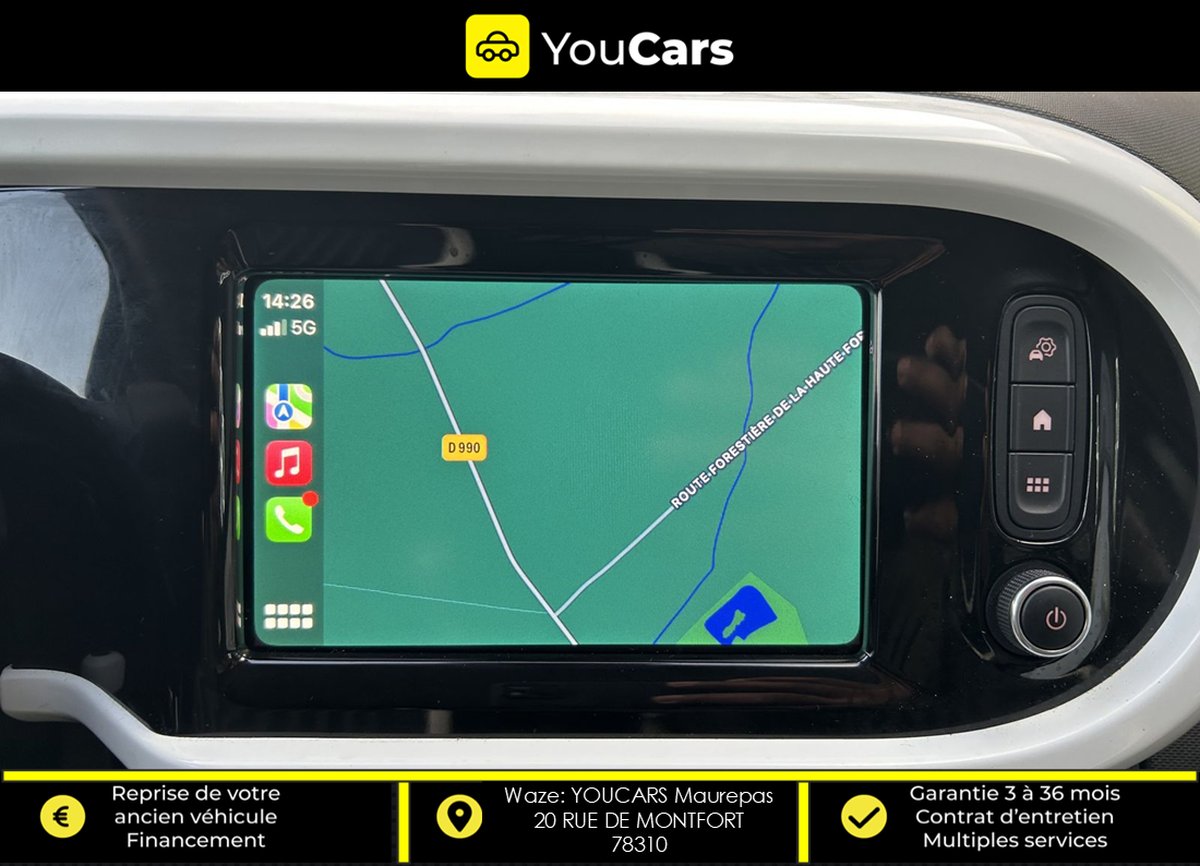 RENAULT Twingo INTENS Phase 2 1.0 SCe S&S 75 cv INTERIEUR SEMI CUIR - CARPLAY - RADAR DE RECUL