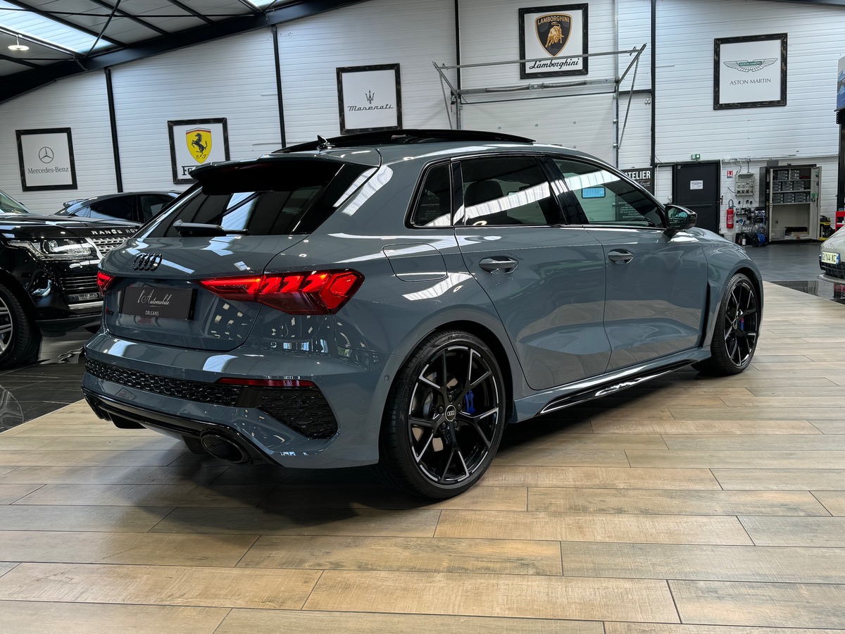 Audi RS3 Sportback 2.5 TFSI QUATTRO 400CH FULL GRIS KEMORA TO/CÉRAMIQUE/CAM PAS DE MALUS