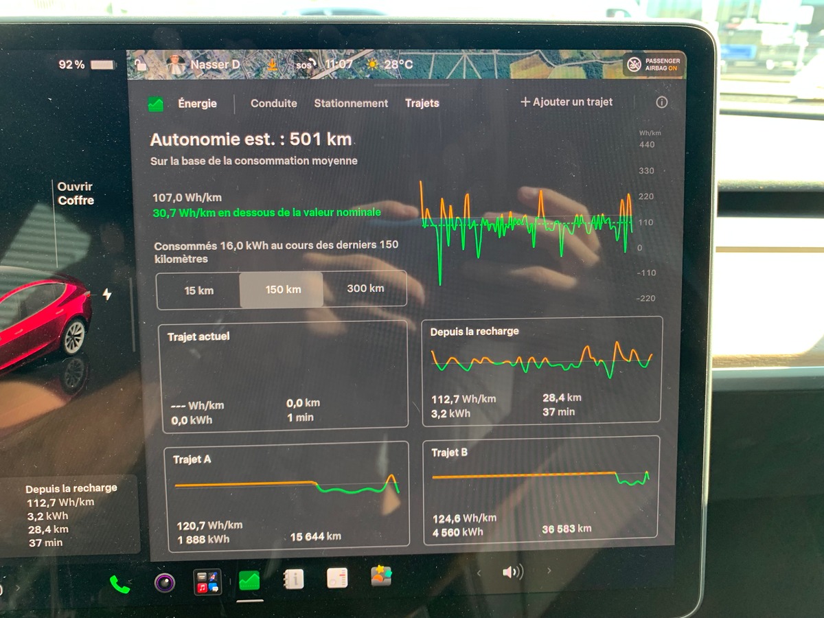 Tesla Model 3 283 ch | Caméra recul | Toit panoramique | GPS | Cuir | Sièges électriques chauffants