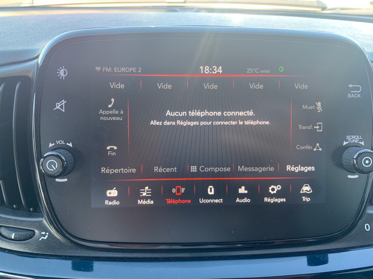 Fiat 500 70 chevaux | Lounge | Régulateur de vitesse | Uconnect | Radar de stationnement arrière