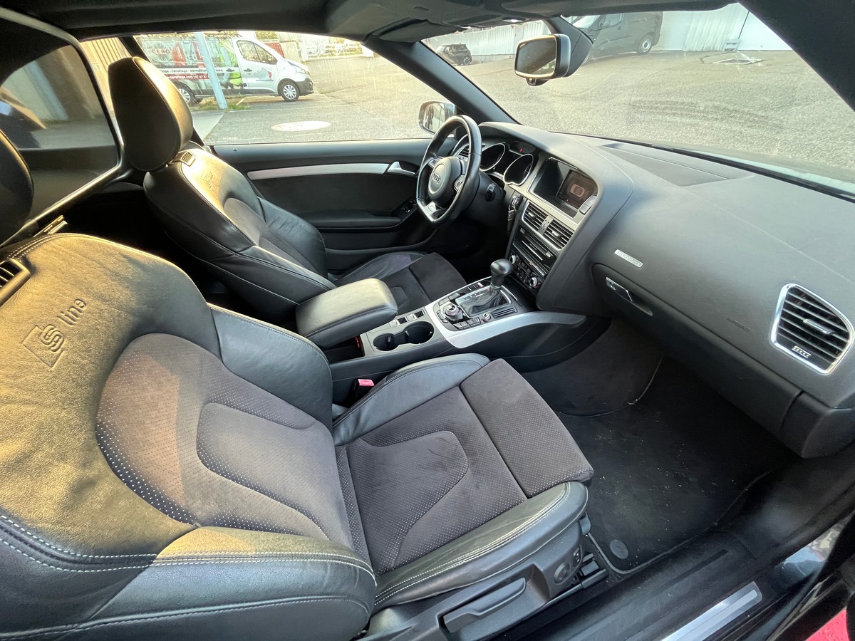 Audi A5 Cabriolet 3.0 V6 245ch S LINE QUATTRO, SUIVI COMPLET, GPS RADAR AVANT/ARRIERE, ATTELAGE