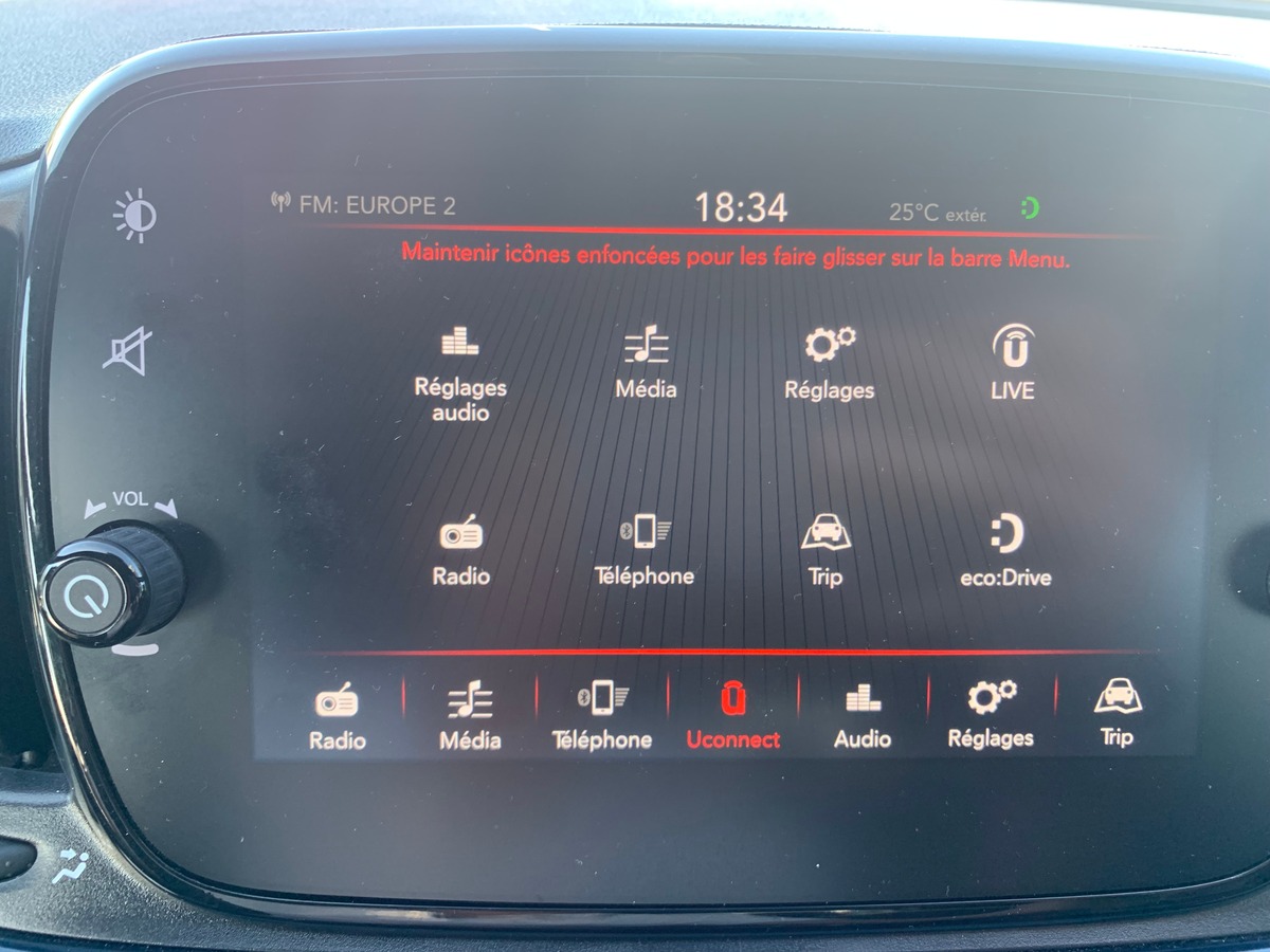Fiat 500 70 chevaux | Lounge | Régulateur de vitesse | Uconnect | Radar de stationnement arrière