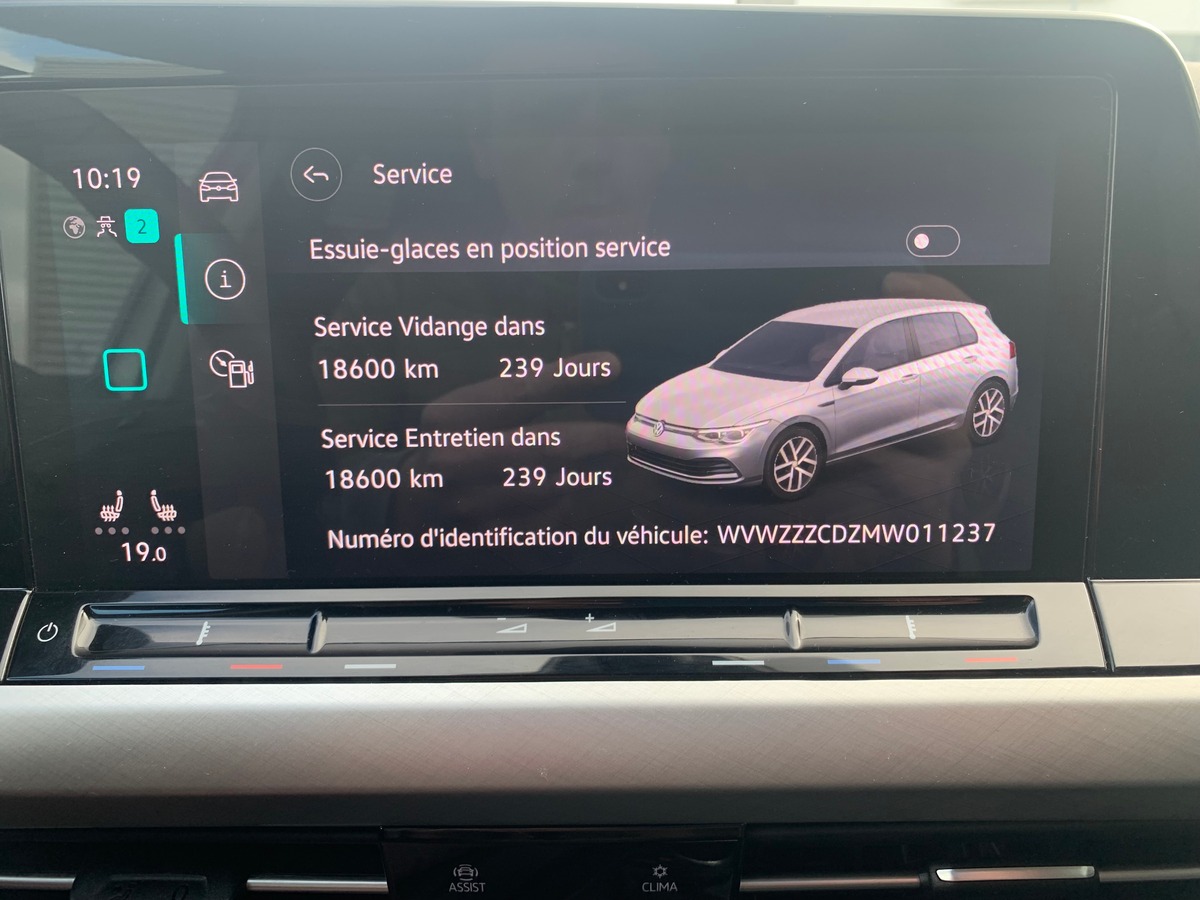 Volkswagen GOLF 8 130 ch | Stage 1 Ethanol | Apple car Play | Radar avant arriére | Siéges chauffant