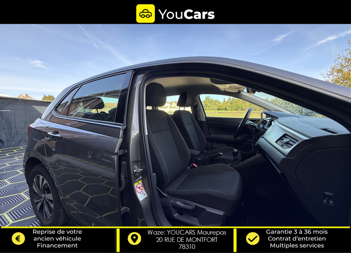 Volkswagen Polo 6 VI 1.0 TSI 12V BMT 95 cv ENTRETIEN COMPLET VOLKSWAGEN / CAMERA DE RECUL / CARPLAY