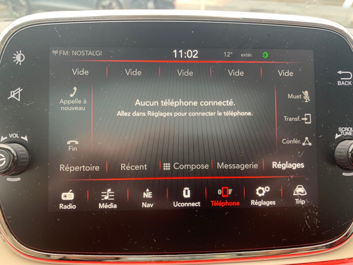 Fiat 500 85 ch | LOUNGE | Uconnect Radio 5" NAV LIVE | Radar de stationnement AR | Toit panoramique