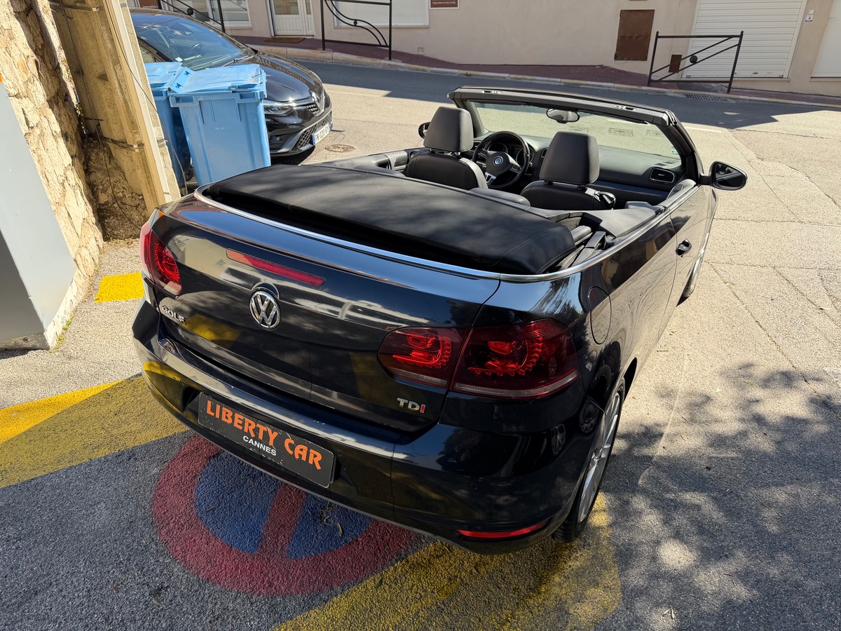 Volkswagen Golf VI CABRIOLET 1.6 TDI 105 CV / Carat / intérieur Cuir Alcantara/ Radar Arr et Avt