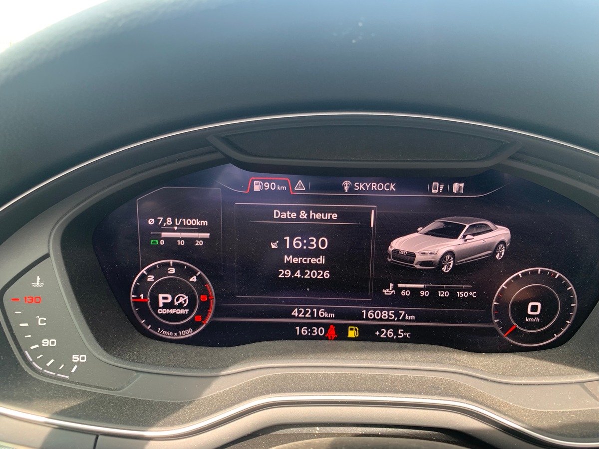Audi A5 Cabriolet 190 ch | Design Luxe | Caméra de recul | Cuir | Drive select | Régulateur vitesse