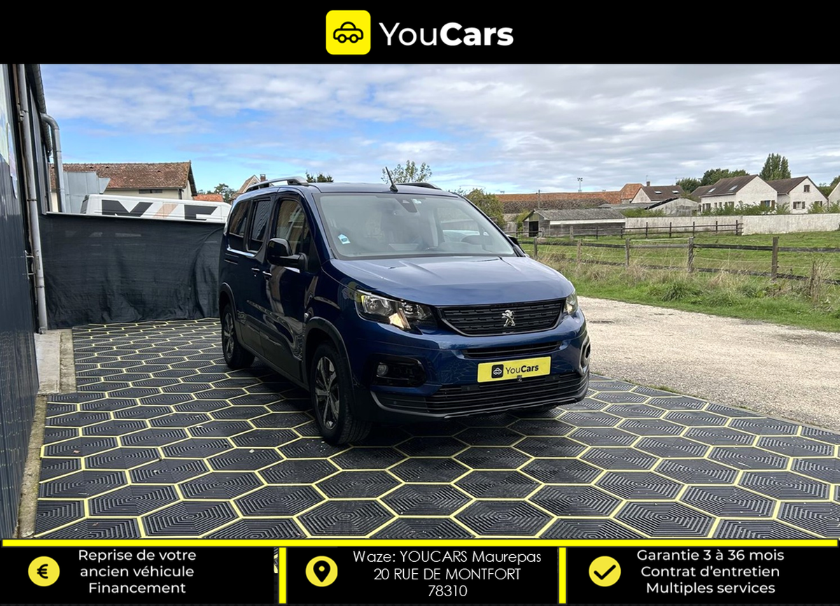 Peugeot Rifter GT LINE 7 PLACES 1.2 EAT8 130 cv BOITE AUTO - ENTRETIEN PSA - CAMERA DE RECUL